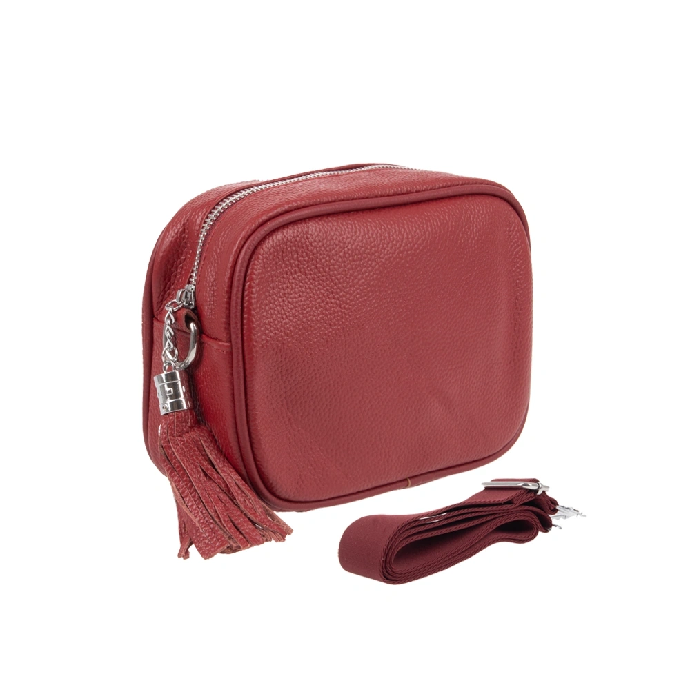 Geanta de umar din piele naturala Chiara Canotti CC1707, Visiniu, #2, Bagsy