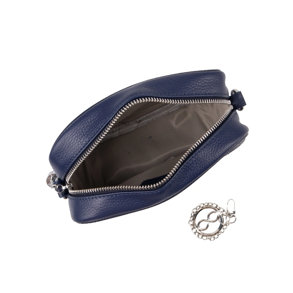 Geanta de umar din piele naturala Chiara Canotti CC1707, Albastru inchis, Nr. 4, Bagsy