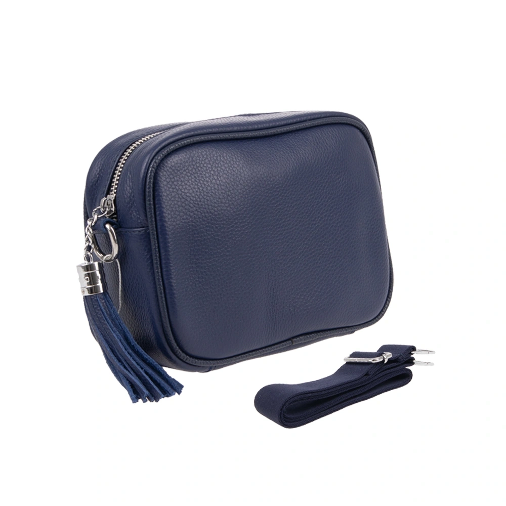 Geanta de umar din piele naturala Chiara Canotti CC1707, Albastru inchis, Nr. 2, Bagsy