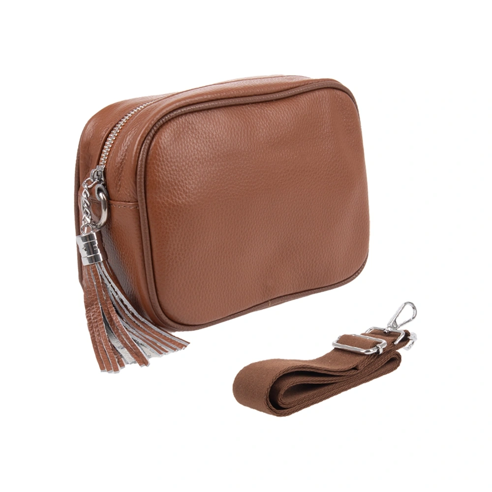 Geanta de umar din piele naturala Chiara Canotti CC1707, Cognac, Nr. 2, Bagsy