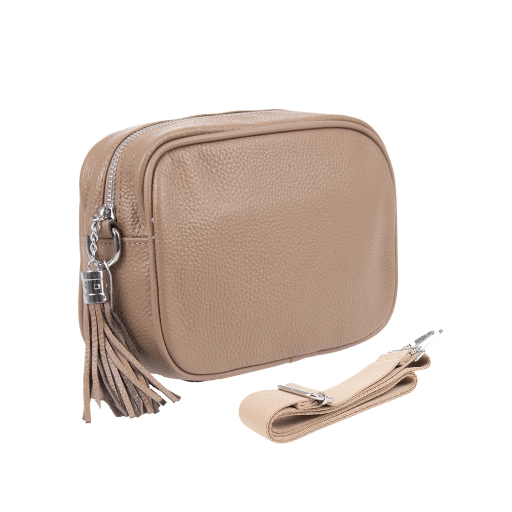 Geanta de umar din piele naturala Chiara Canotti CC1707, Grej, Nr. 2, Bagsy