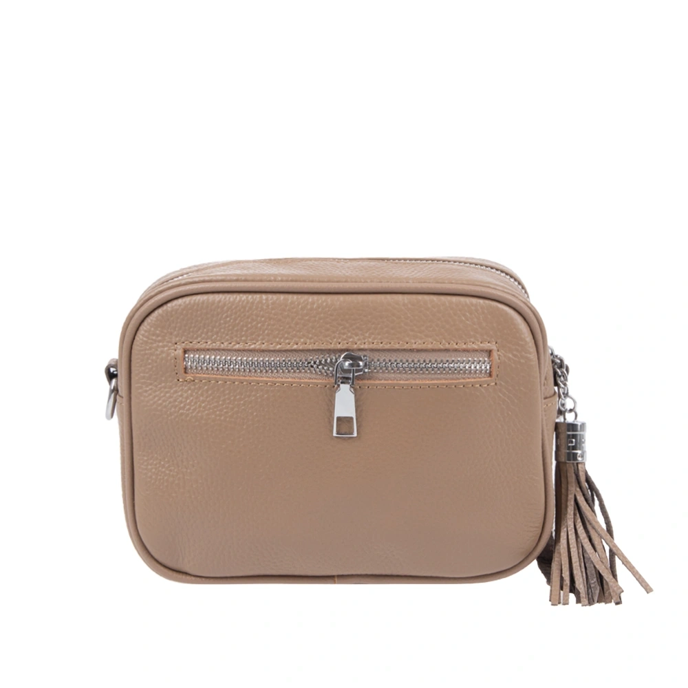 Geanta de umar din piele naturala Chiara Canotti CC1707, Grej, Nr. 3, Bagsy