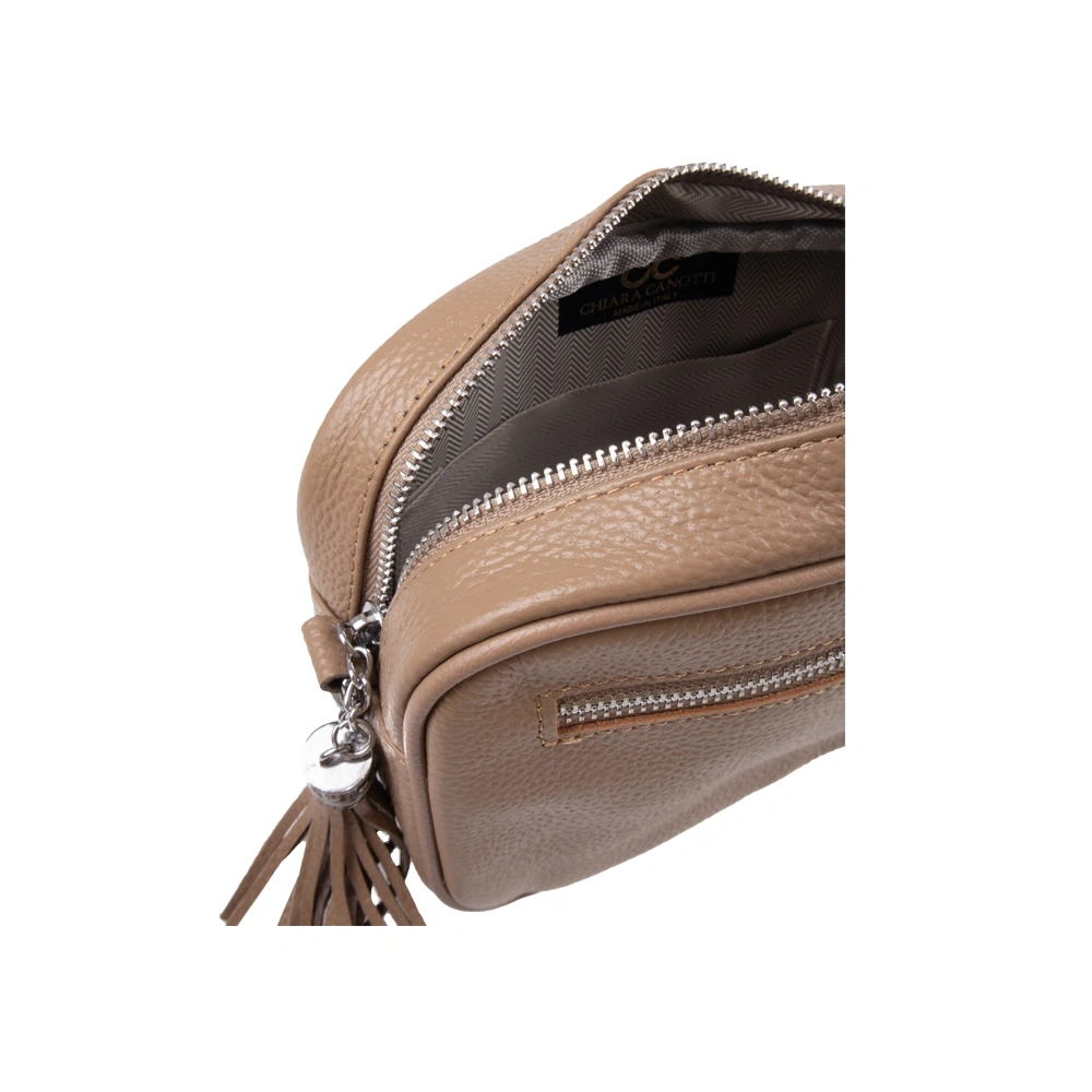 Geanta de umar din piele naturala Chiara Canotti CC1707, Grej, Nr. 5, Bagsy