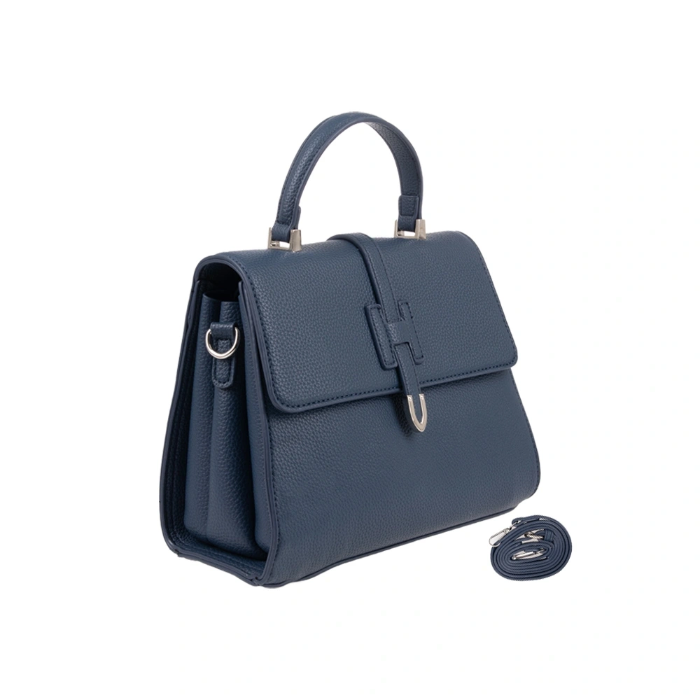 Geanta de mana din piele ecologica Francesca Rossi FR6492, Albastru inchis, #2, Bagsy