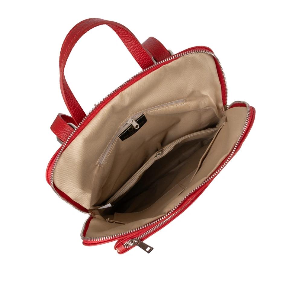 Rucsac din piele naturala Chiara Canotti CC1244, Rosu, #5, Bagsy