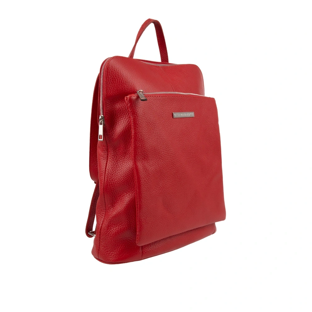 Rucsac din piele naturala Chiara Canotti CC1244, Rosu, #3, Bagsy