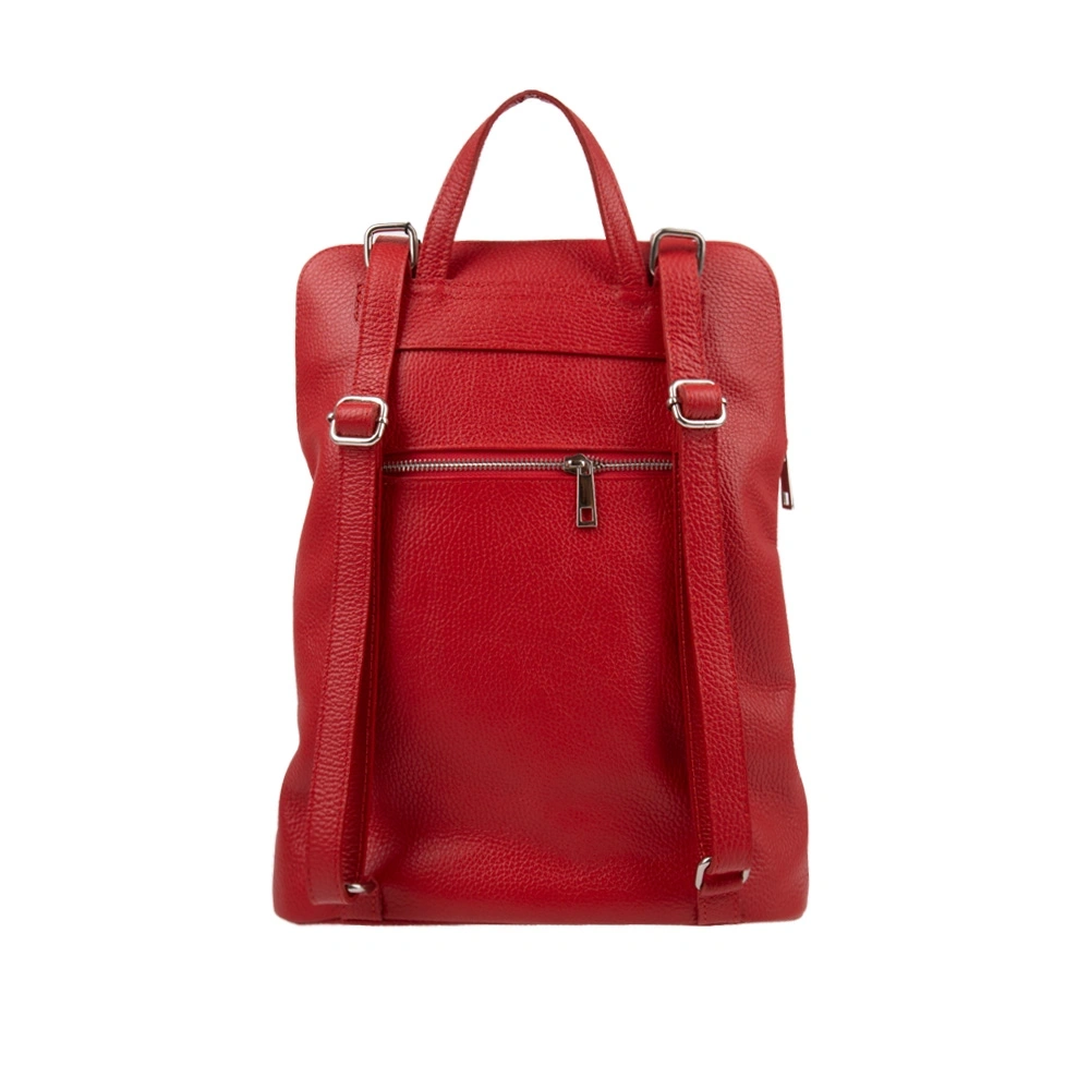 Rucsac din piele naturala Chiara Canotti CC1244, Rosu, #2, Bagsy