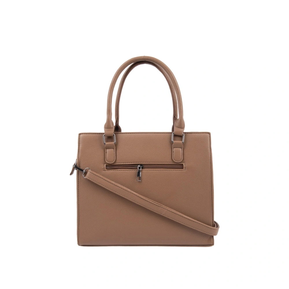 Geanta de mana din piele ecologica Francesca Rossi FR6532, Maro deschis, Nr. 3, Bagsy