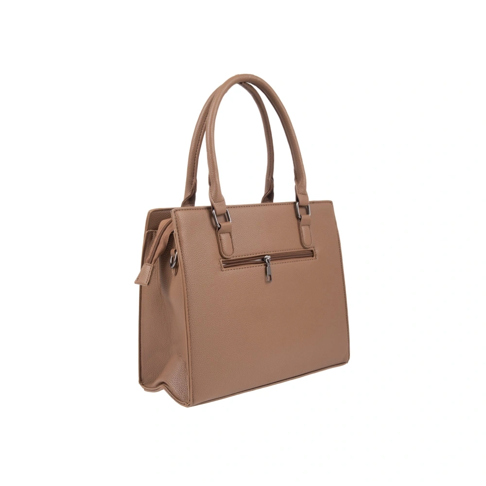 Geanta de mana din piele ecologica Francesca Rossi FR6532, Maro deschis, Nr. 2, Bagsy