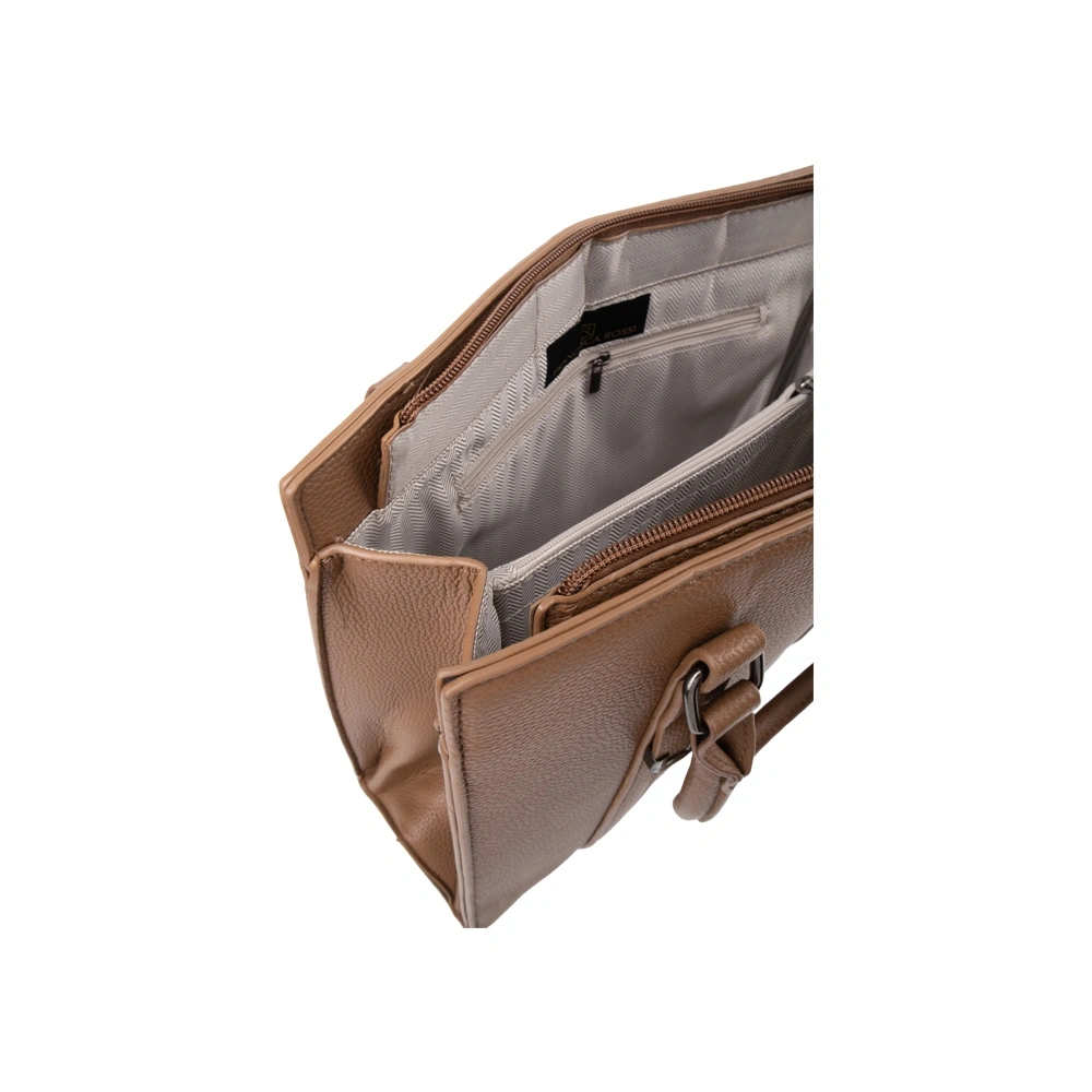 Geanta de mana din piele ecologica Francesca Rossi FR6532, Maro deschis, Nr. 4, Bagsy