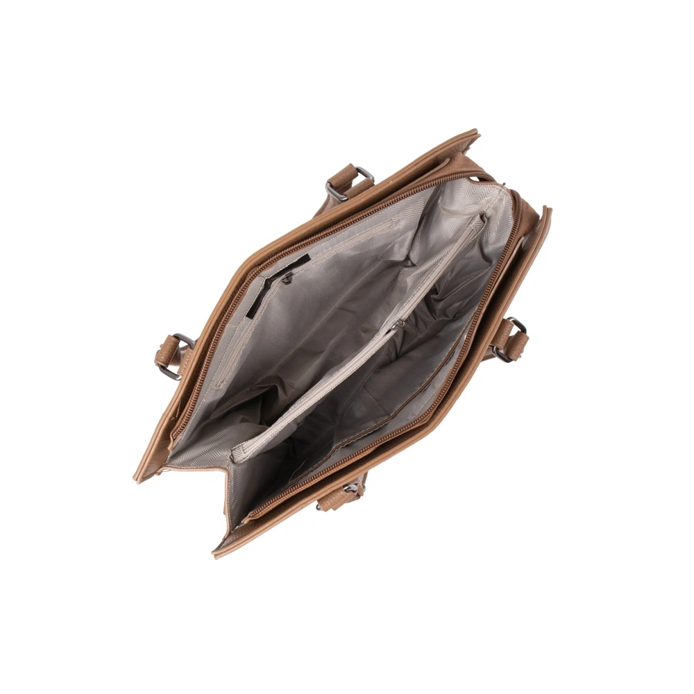 Geanta de mana din piele ecologica Francesca Rossi FR6532, Maro deschis, Nr. 5, Bagsy