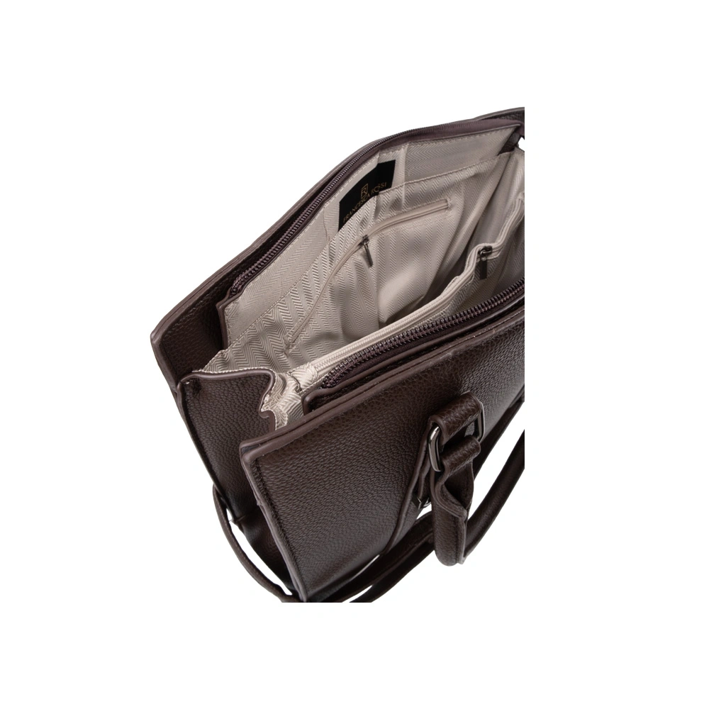 Geanta de mana din piele ecologica Francesca Rossi FR6532, Maro inchis, #5, Bagsy