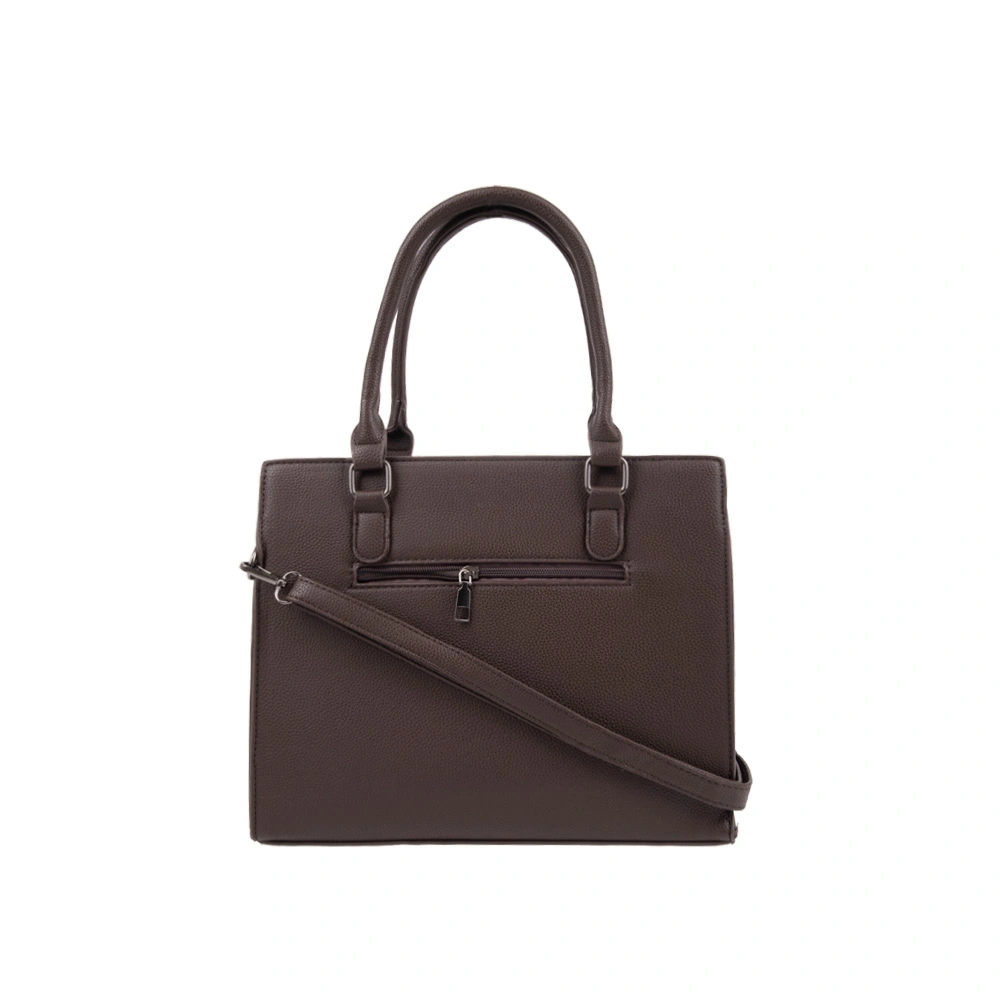 Geanta de mana din piele ecologica Francesca Rossi FR6532, Maro inchis, #3, Bagsy