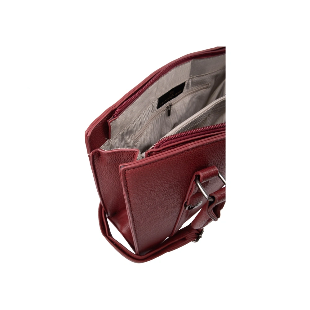 Geanta de mana din piele ecologica Francesca Rossi FR6532, Rosu, #5, Bagsy