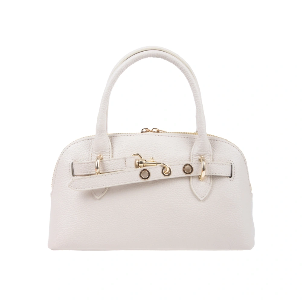 Genti - Geanta de mana din piele naturala Antonia Moretti AM1718, Bej, Bagsy