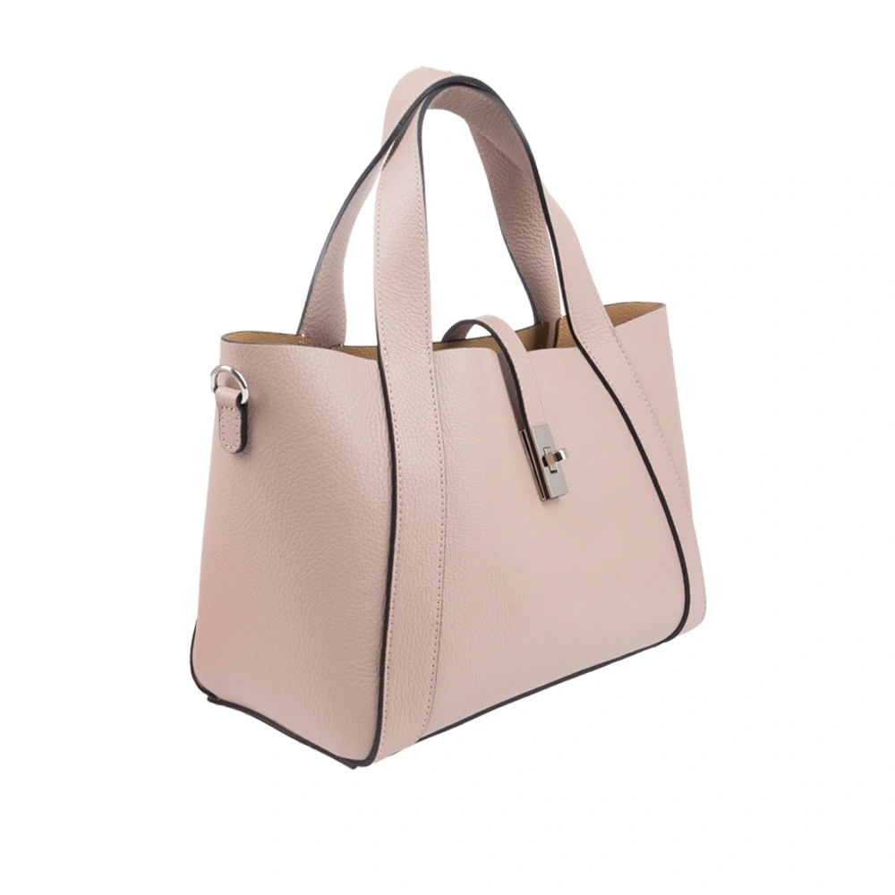 Geanta de mana din piele naturala Antonia Moretti AM1719, Roz prafuit, #2, Bagsy