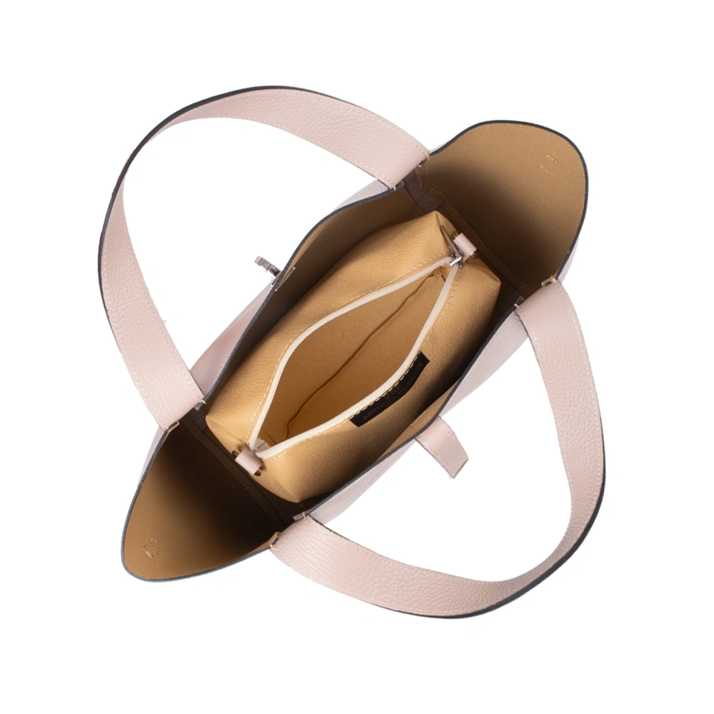 Geanta de mana din piele naturala Antonia Moretti AM1719, Roz prafuit, #5, Bagsy