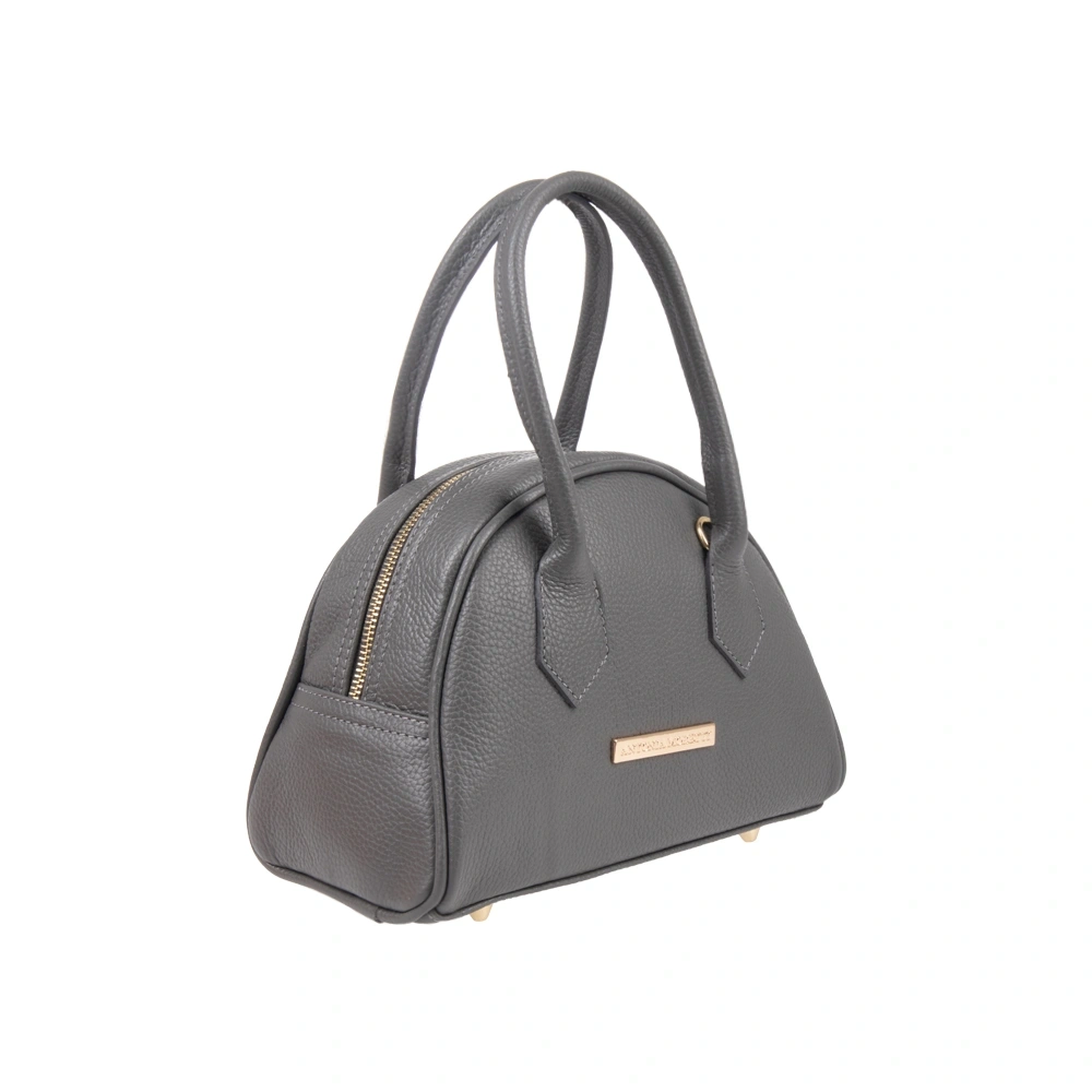 Geanta de mana din piele naturala Antonia Moretti AM1738, Gri, #2, Bagsy