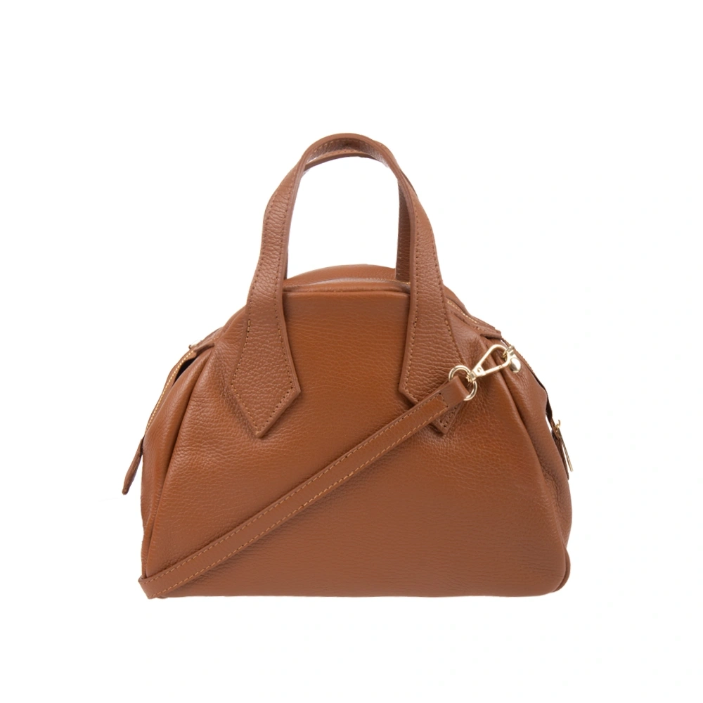 Geanta de mana din piele naturala Chiara Canotti CC1739, Cognac, Nr. 3, Bagsy