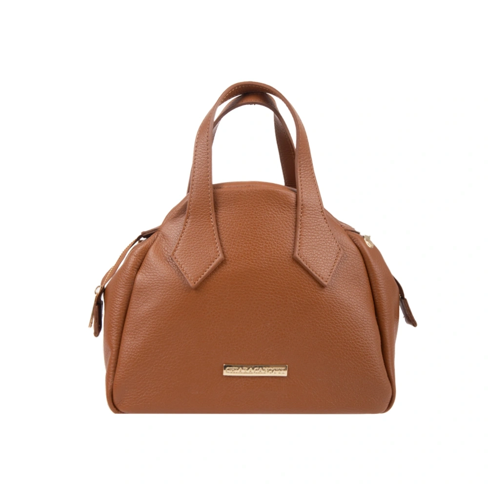 Geanta de mana din piele naturala Chiara Canotti CC1739, Cognac, Nr. 1, Bagsy