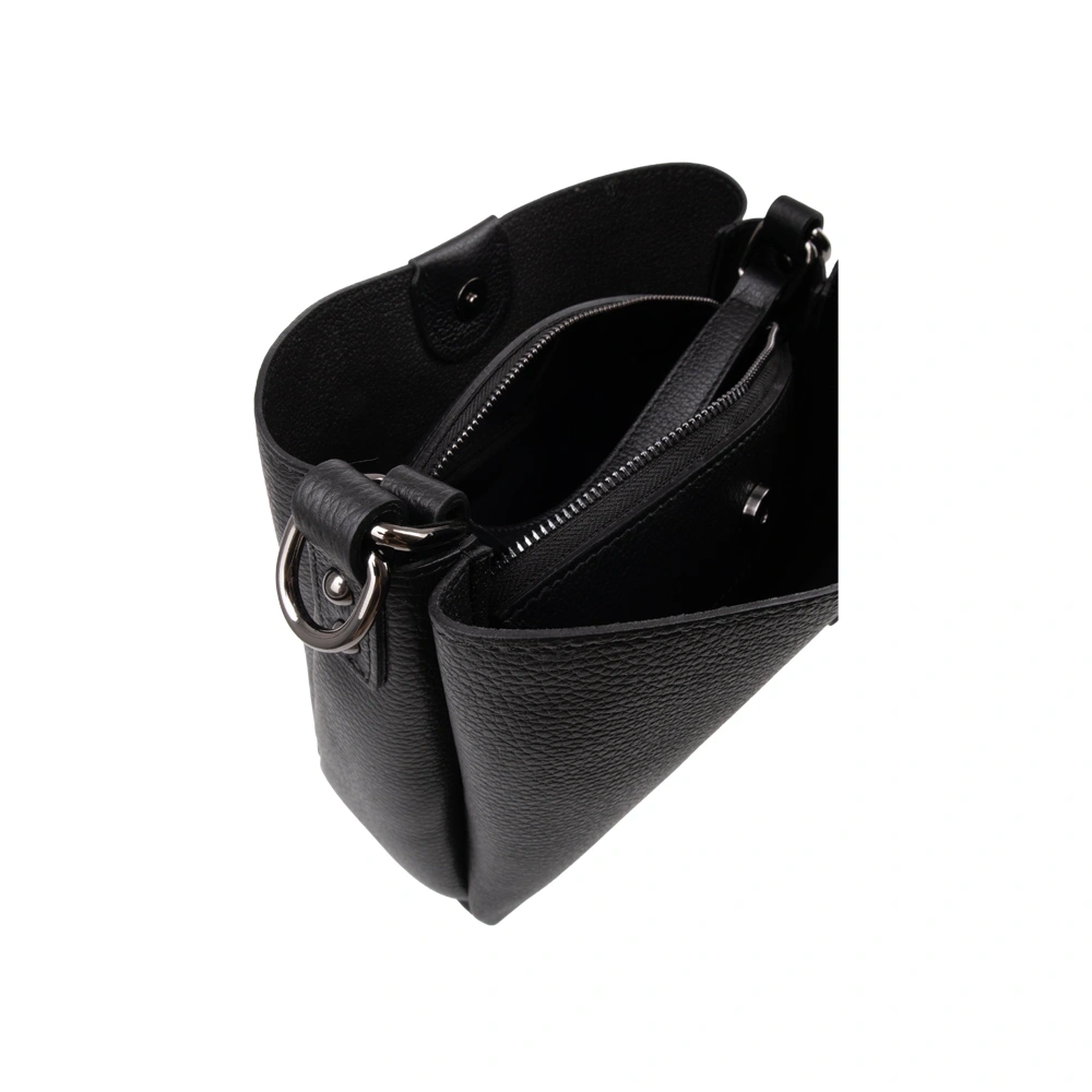 Geanta de umar din piele naturala Antonia Moretti AM1740, Negru, #5, Bagsy