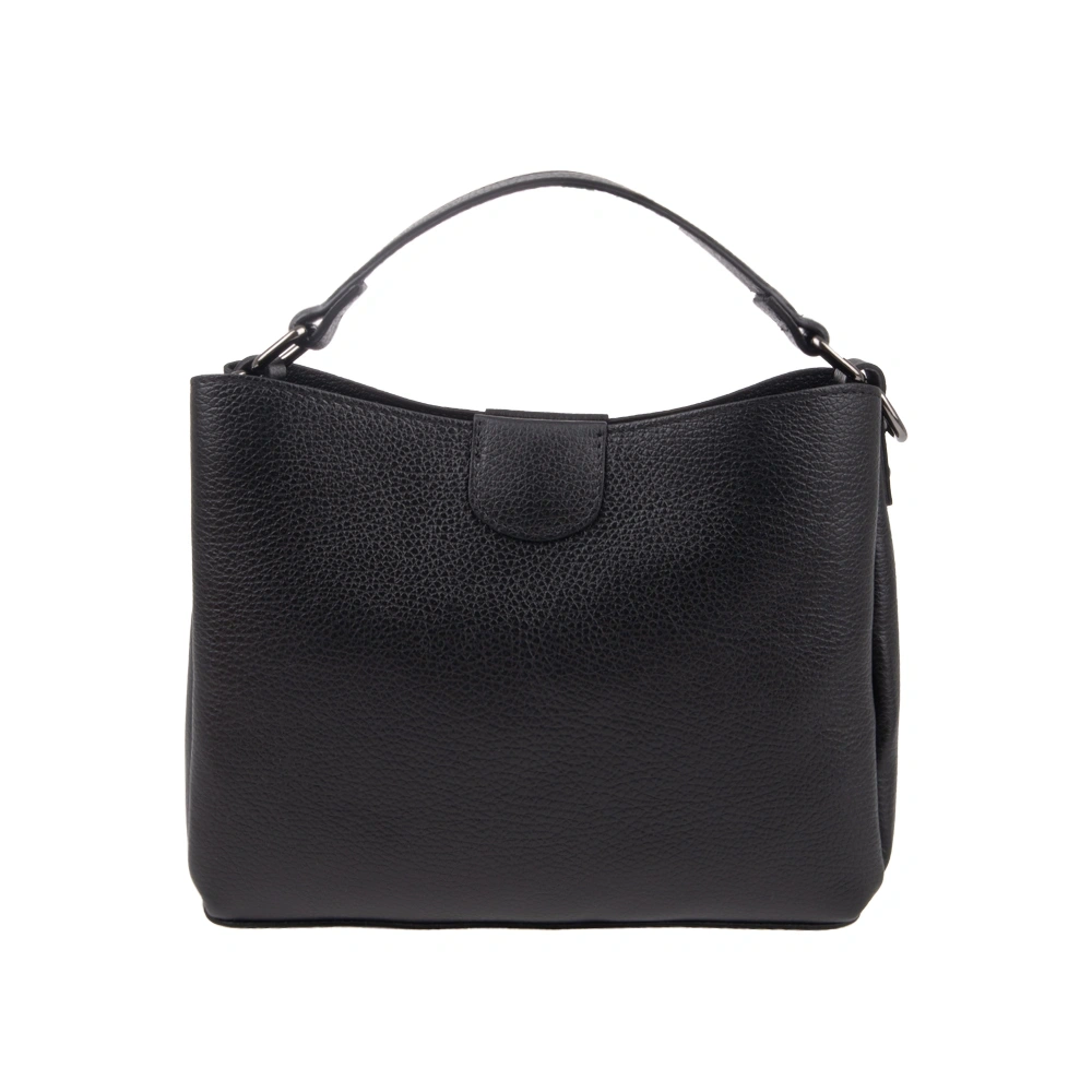 Geanta de umar din piele naturala Antonia Moretti AM1740, Negru, #3, Bagsy