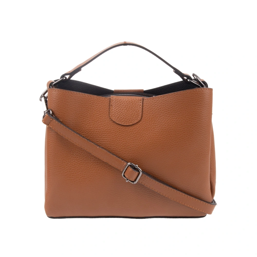 Geanta de umar din piele naturala Antonia Moretti AM1740, Cognac, #1, Bagsy
