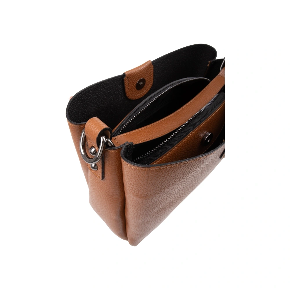 Geanta de umar din piele naturala Antonia Moretti AM1740, Cognac, #5, Bagsy