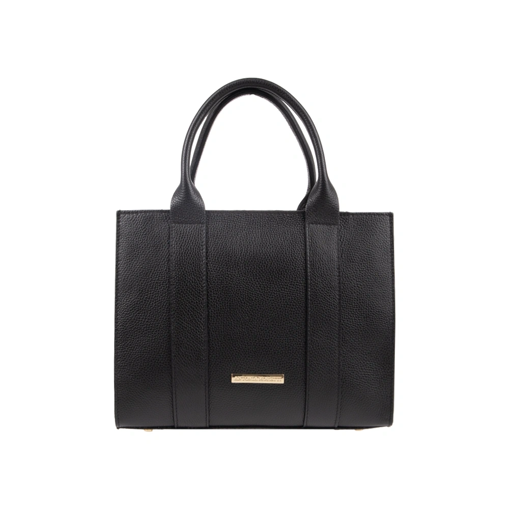 Geanta de mana din piele naturala Antonia Moretti AM1742, Negru, #1, Bagsy