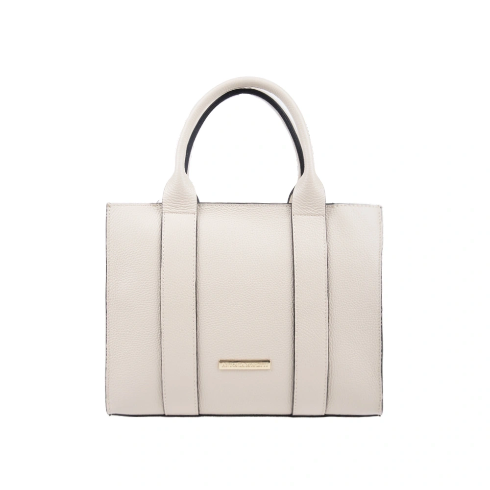 Genti - Geanta de mana din piele naturala Antonia Moretti AM1742, Bej, Bagsy