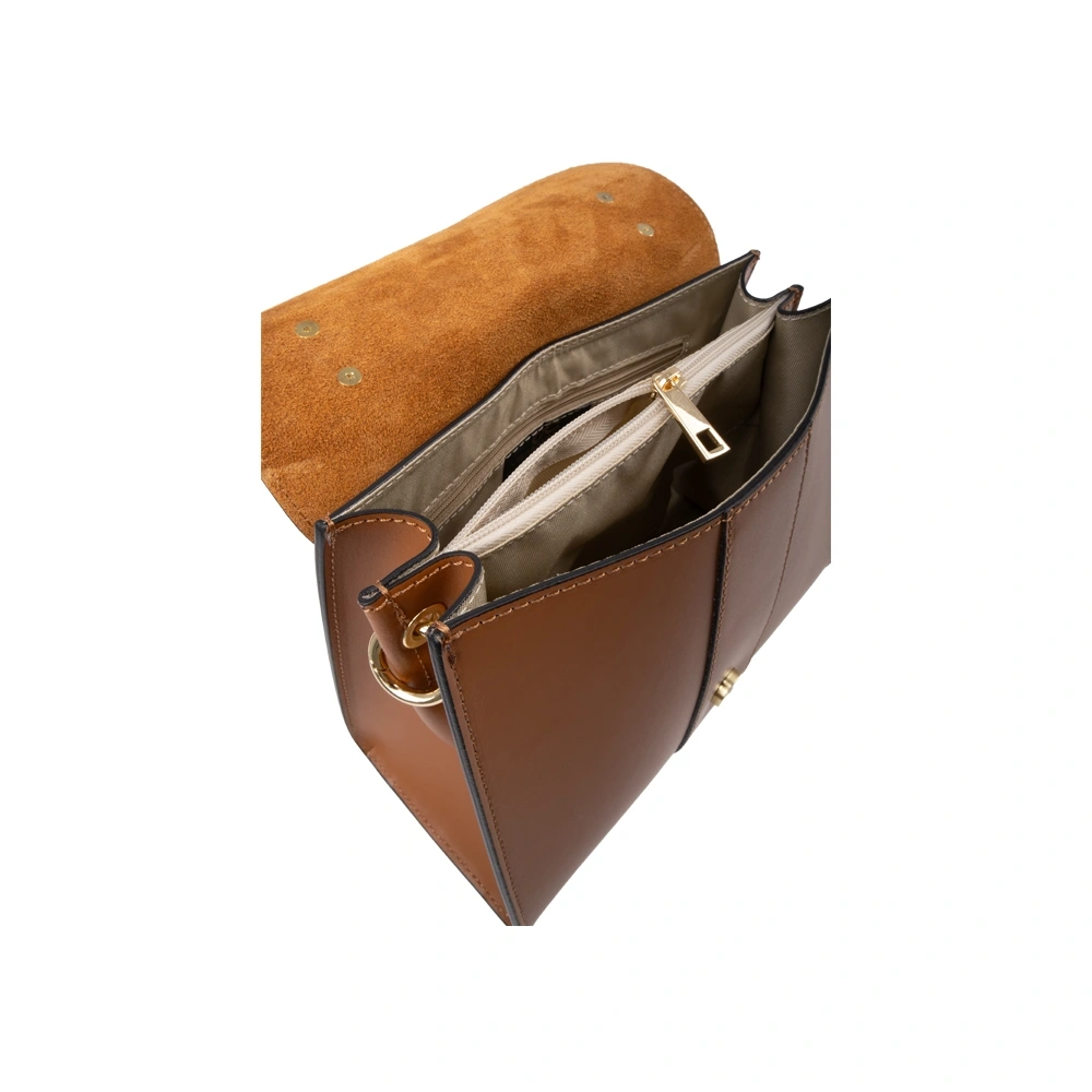 Geanta de mana din piele naturala Chiara Canotti CC1751, Cognac, #5, Bagsy