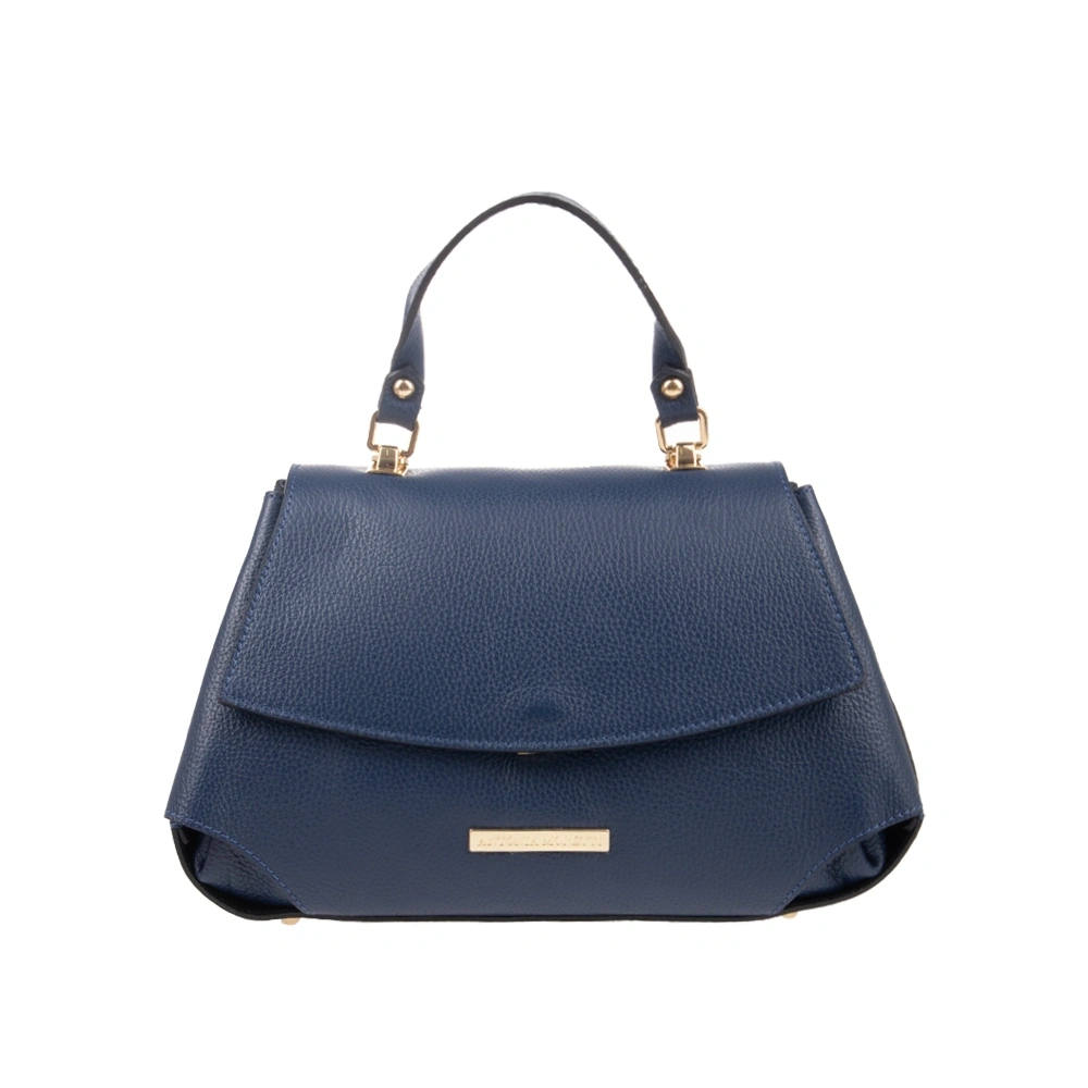 Geanta de mana din piele naturala Antonia Moretti AM1756, Albastru, #1, Bagsy