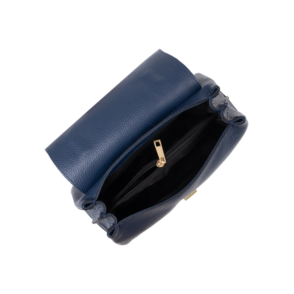 Geanta de mana din piele naturala Antonia Moretti AM1756, Albastru, #4, Bagsy