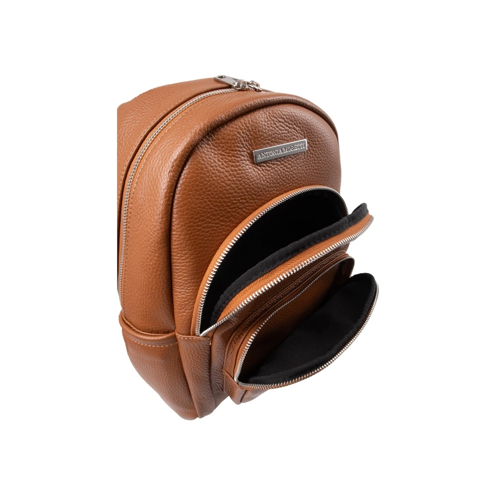 Rucsac dama din piele naturala Antonia Moretti AM1759, Cognac, #4, Bagsy