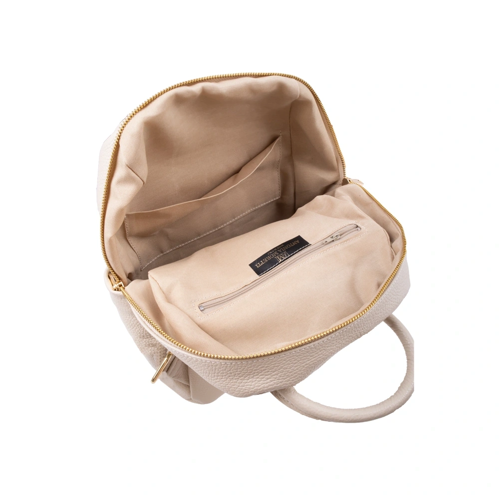 Rucsac dama din piele naturala Antonia Moretti AM1760, Bej, #4, Bagsy