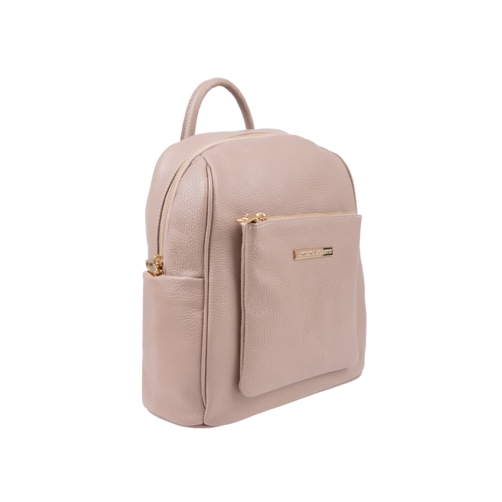 Rucsac dama din piele naturala Antonia Moretti AM1762, Roz prafuit, #2, Bagsy