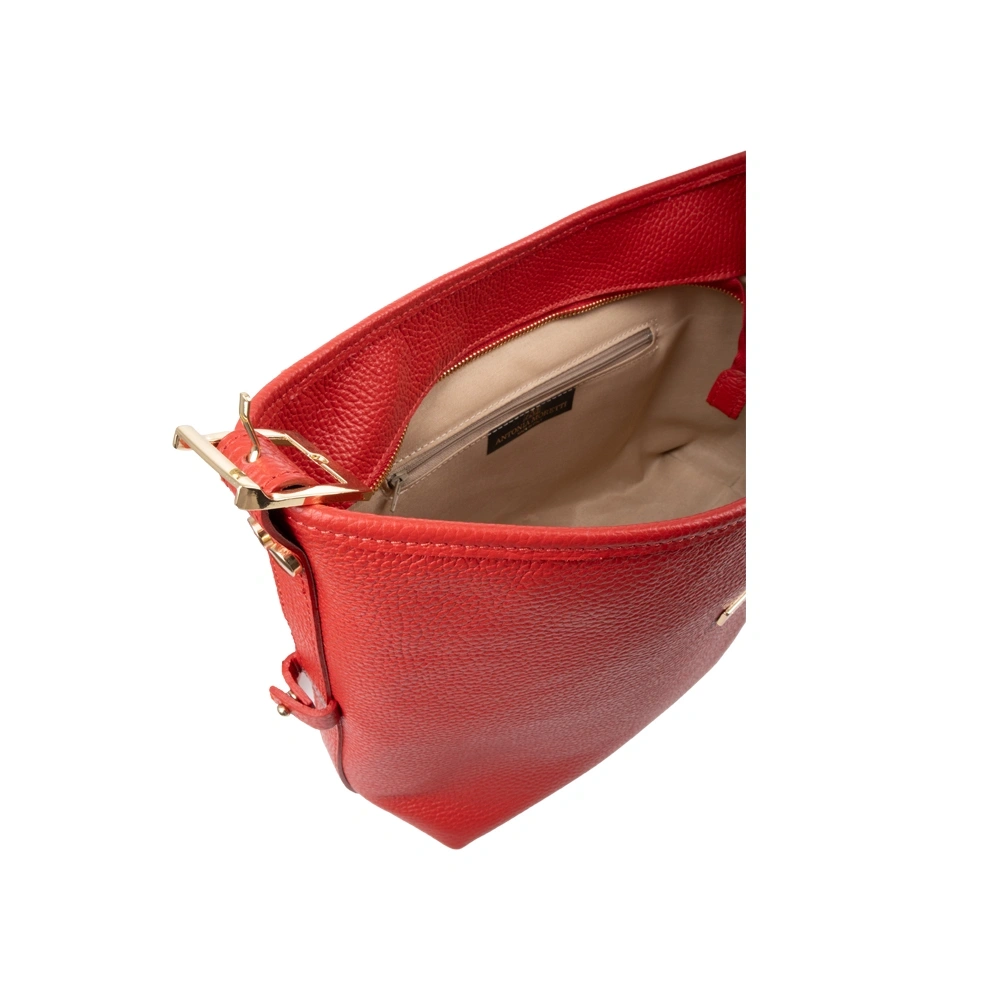 Geanta de umar din piele naturala Antonia Moretti AM1763, Rosu, #5, Bagsy