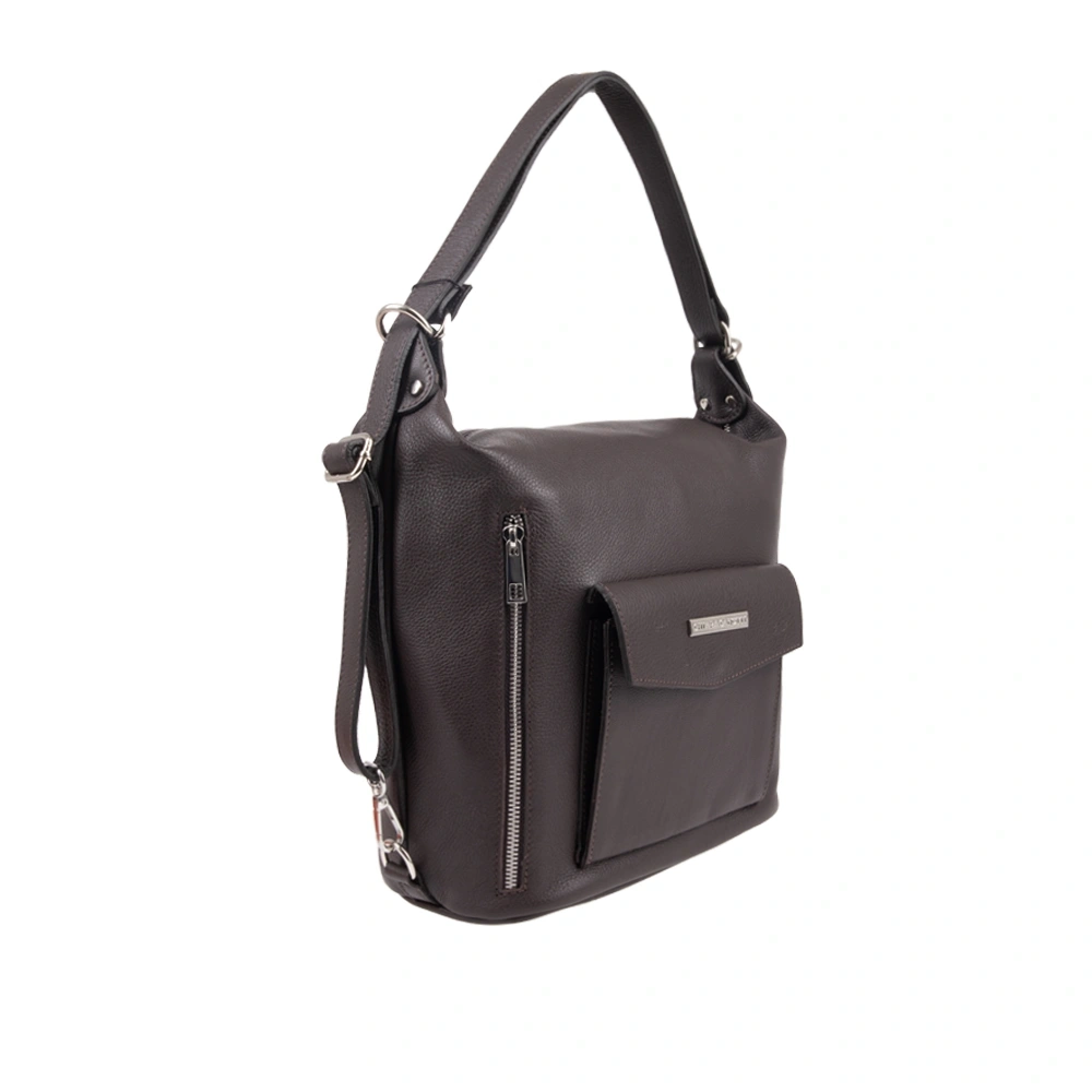 Geanta de mana din piele naturala Chiara Canotti CC1588, Maro inchis, #2, Bagsy