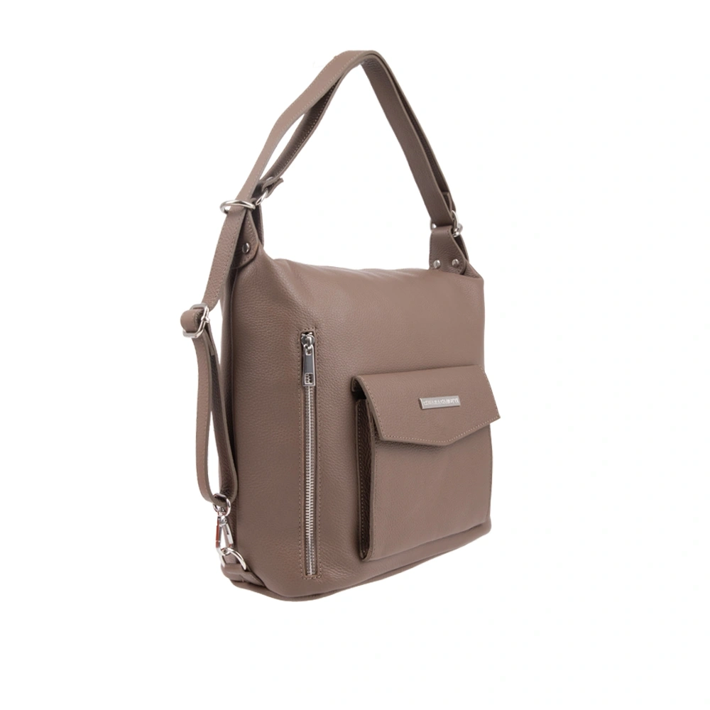 Geanta de mana din piele naturala Chiara Canotti CC1588, Maro deschis, #2, Bagsy