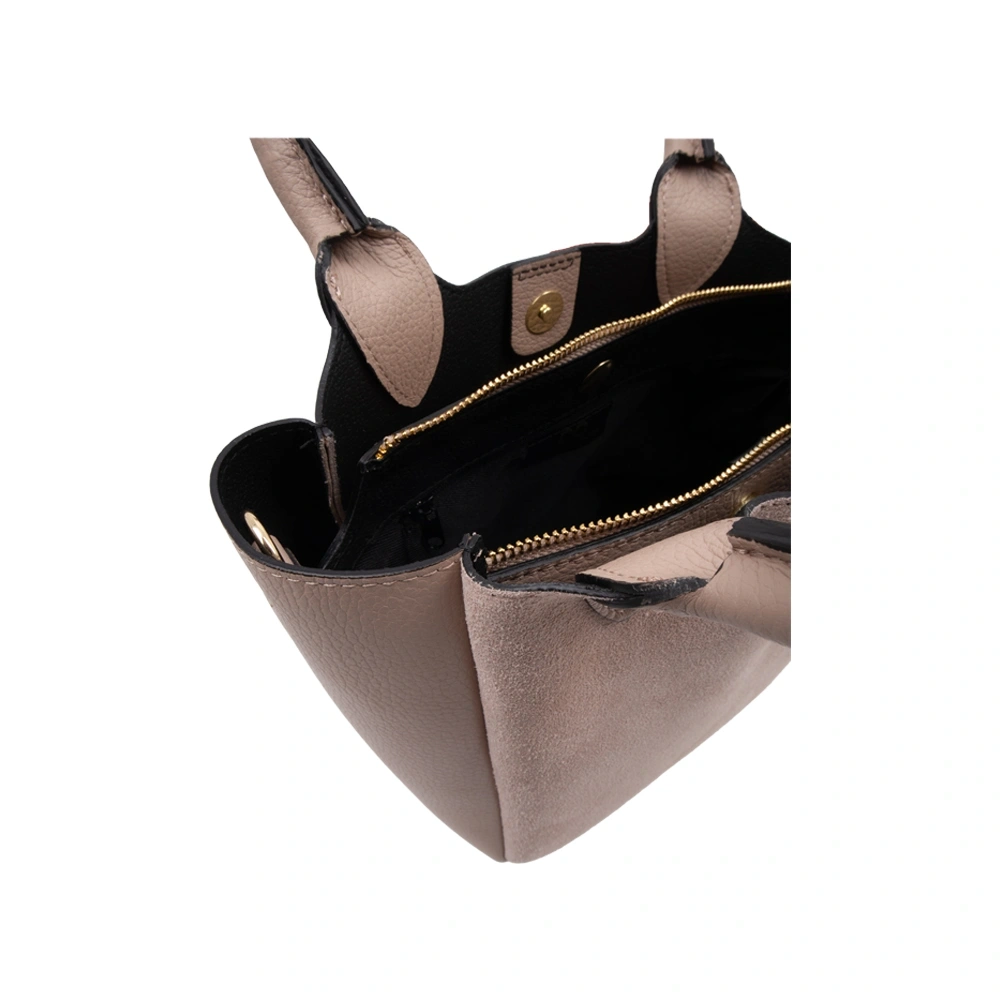 Geanta de mana din piele naturala Chiara Canotti CC1792, Roz prafuit, #5, Bagsy