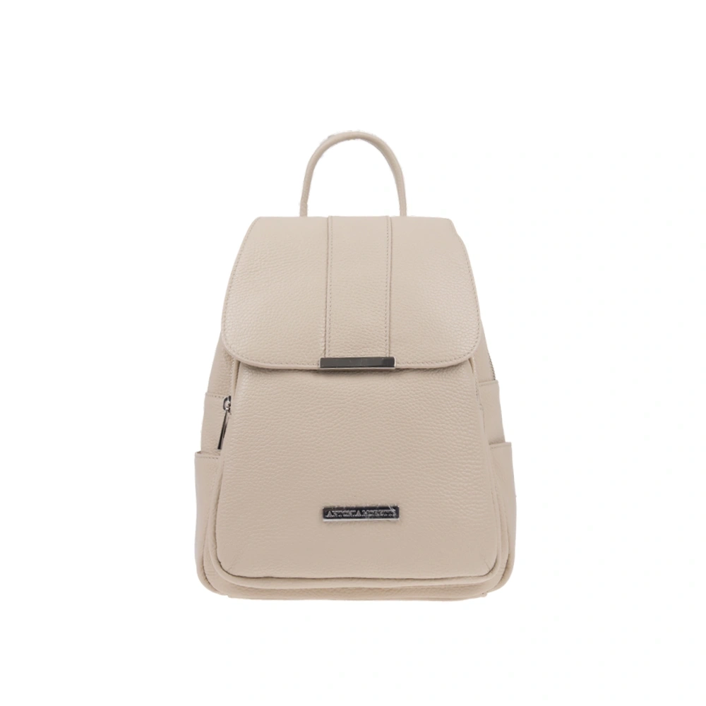 Rucsac dama din piele naturala Antonia Moretti AM1802, Bej, #1, Bagsy