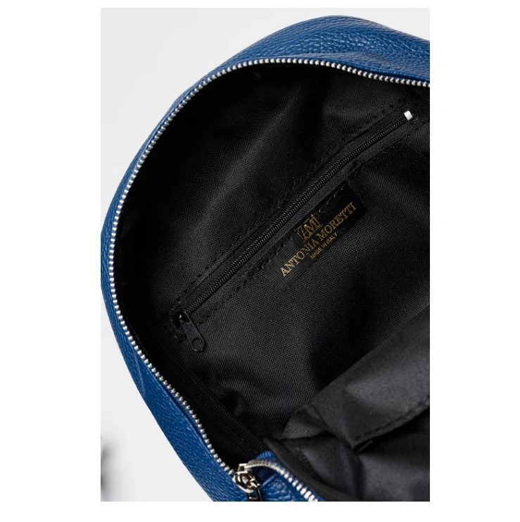 Rucsac dama din piele naturala Antonia Moretti AM1806, Albastru, #5, Bagsy