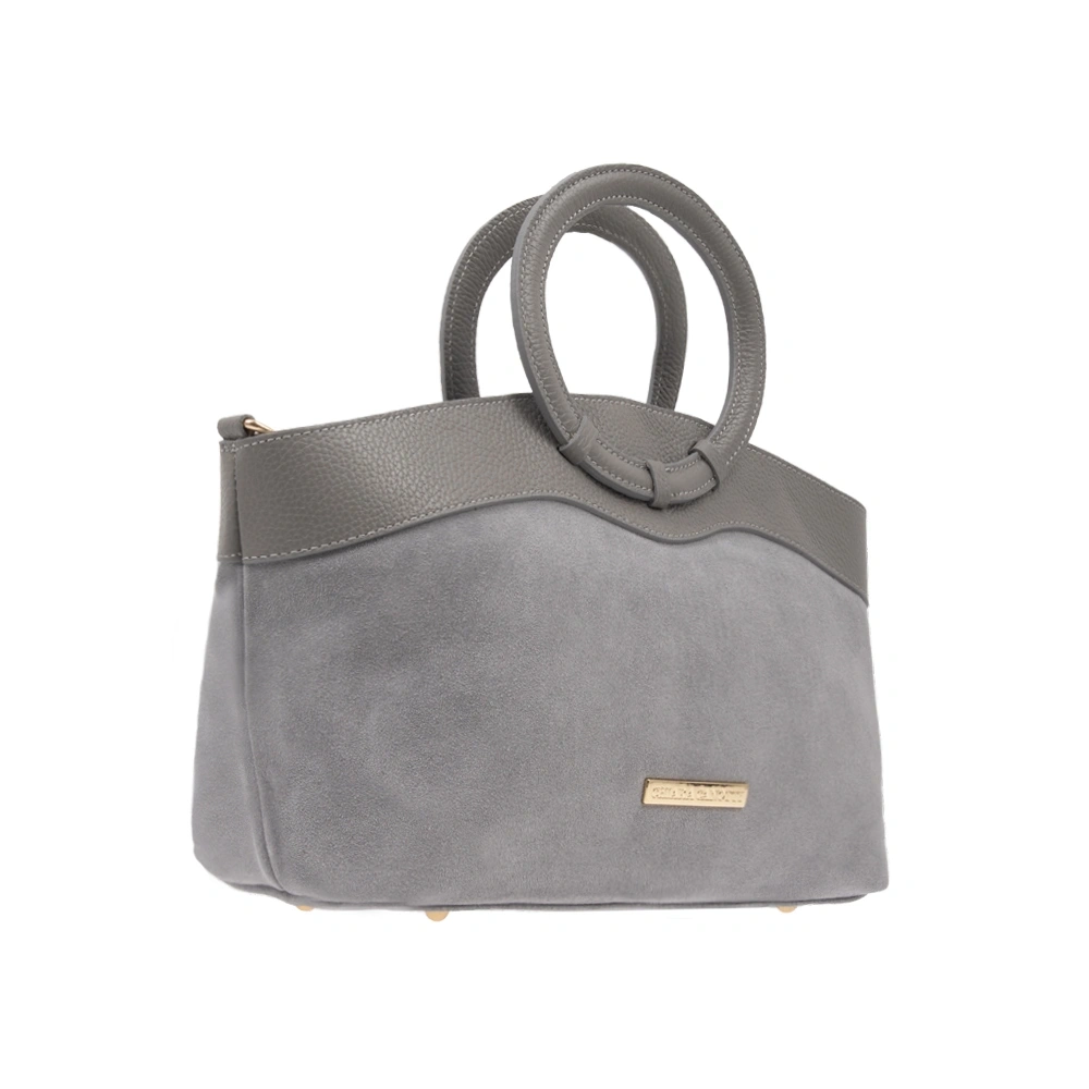 Geanta de mana din piele naturala Chiara Canotti CC1808, Gri, #2, Bagsy
