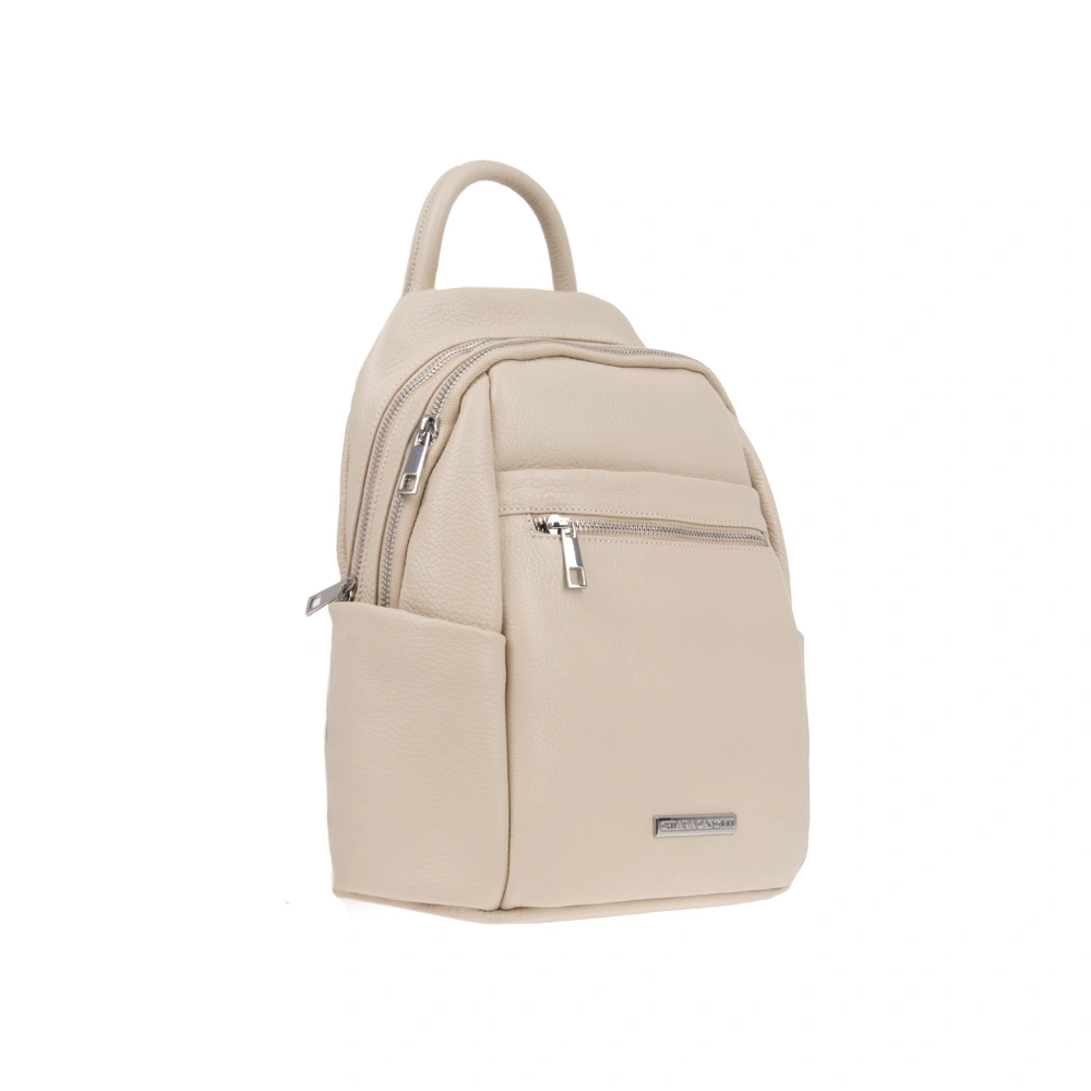 Rucsac dama din piele naturala Chiara Canotti CC1820, Bej, Nr. 3, Bagsy