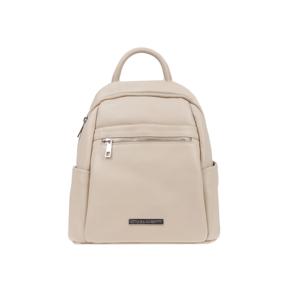 Rucsac dama din piele naturala Chiara Canotti CC1820, Bej, Nr. 1, Bagsy