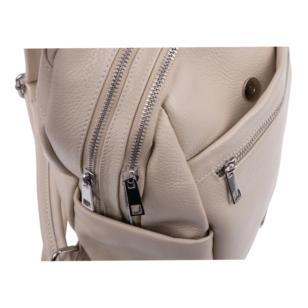 Rucsac dama din piele naturala Chiara Canotti CC1820, Bej, Nr. 5, Bagsy