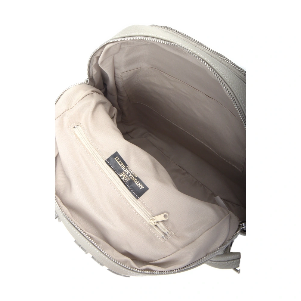 Rucsac dama din piele naturala Antonia Moretti AM1240, Gri, #4, Bagsy