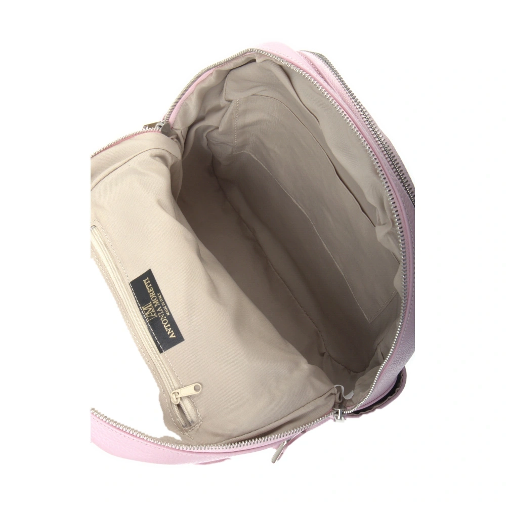 Rucsac dama din piele naturala Antonia Moretti AM1240, Roz, #4, Bagsy