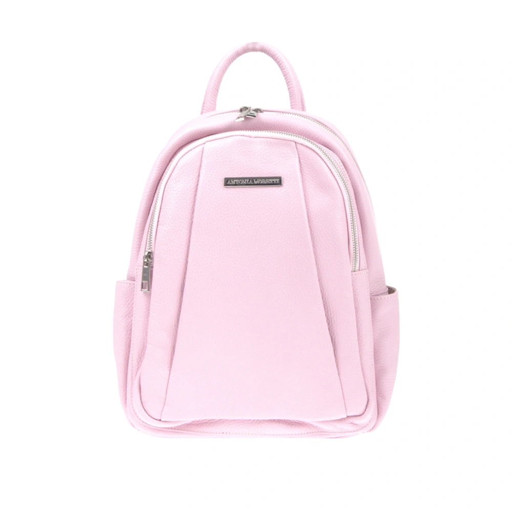 Rucsac dama din piele naturala Antonia Moretti AM1240, Roz, #1, Bagsy