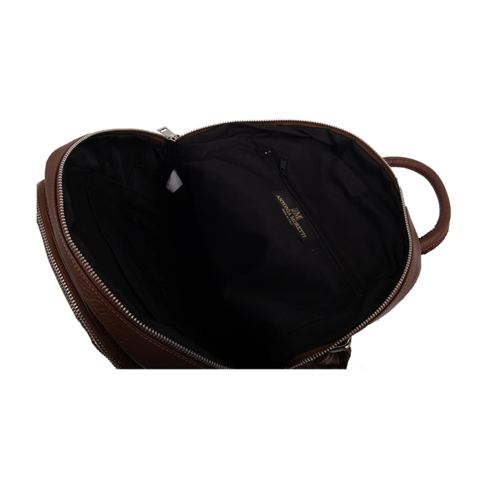Rucsac dama din piele naturala Antonia Moretti AM1240, Maro, #4, Bagsy